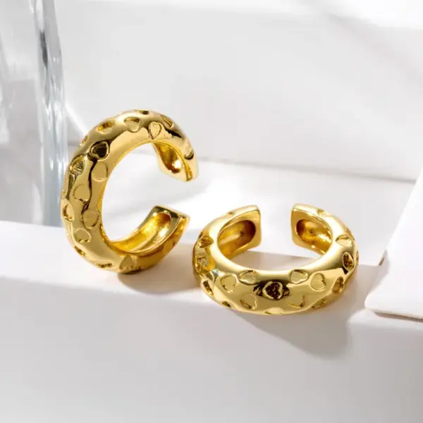 Wholesale 1 Pair Nordic Style Simple Style C Shape Heart Shape Copper Ear Cuffs