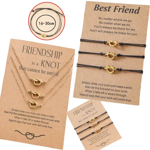 Wholesale New Knot Card Necklace Stainless Steel Fine Throwing 18k Real Gold Knotted Pendant Clavicle Chain