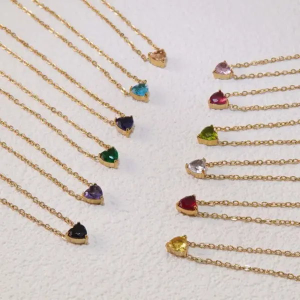 Wholesale Ion Plating (IP) 18K Gold Plated Heart Shape 304 Stainless Steel Sweet Simple Style Commute Waterproof Non Tarnish 304 Stainless Steel Necklace