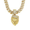 Wholesale Crown Lion Head Alloy Pendant Hip Hop Full Diamond Cuban Chain