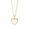 Wholesale 304 Stainless Steel Round Oval Heart Shape PVD Coated Acrylic Rhinestones 18K Gold Real Gold Plated Modern Style Simple Style Waterproof Non Tarnish O-shaped Chain Lobster Trigger Clasp Closure Gold Pendant Necklace Locket Necklace Necklace