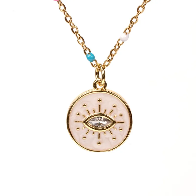 Wholesale Fashion Geometric Stainless Steel Stoving Varnish Necklace