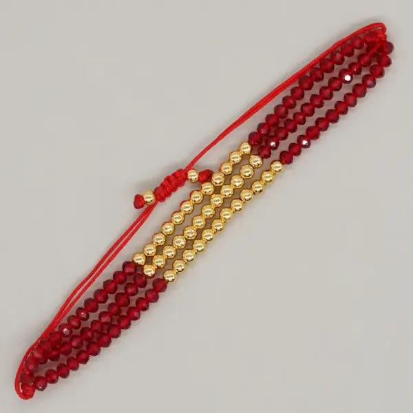 Wholesale Casual Vacation Round Artificial Crystal Copper Bracelets In Bulk