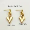 Wholesale PVD Coated Real Gold Plated 14K Gold Heart Shape 304 Stainless Steel IG Style Waterproof Non Tarnish Drop Earrings