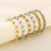 Ion Plating (IP) 18K Gold Plated Solid Color 304 Stainless Steel Vacation Simple Style Waterproof Non Tarnish 304 Stainless Steel Bracelets