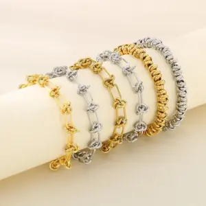 Ion Plating (IP) 18K Gold Plated Solid Color 304 Stainless Steel Vacation Simple Style Waterproof Non Tarnish 304 Stainless Steel Bracelets