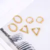 Wholesale 1 Pair INS Style Round Square Plating 201 Stainless Steel 18K Gold Plated Stainless Steel Earrings