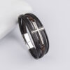 Wholesale Vintage alloy cross accessory magnet buckle leather bracelet