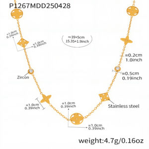 P1267-gold necklace 39+5cm
