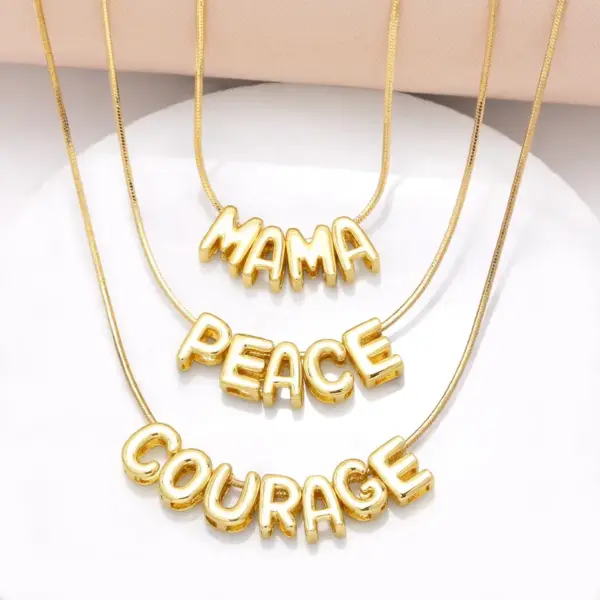 Wholesale Jewelry Basic Simple Style Letter Copper 18K Gold Plated