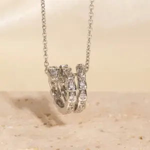 427 Silver Diamond-Studded Necklace