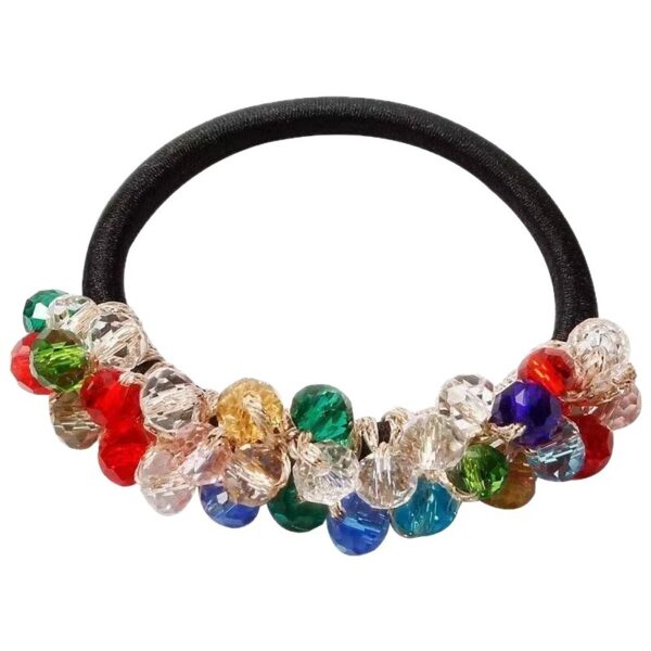 Wholesale Light Luxury Imitation Crystal Beaded Head Rope Women's Japanese and Korean High-end Hair Ring Bracelet Dual-use Women's Exquisite Paytail Hair Rope Rubber Strap