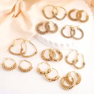 Wholesale 1 Pair Elegant French Style Circle 304 Stainless Steel Earrings