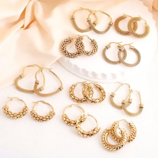 Wholesale 1 Pair Elegant French Style Circle 304 Stainless Steel Earrings