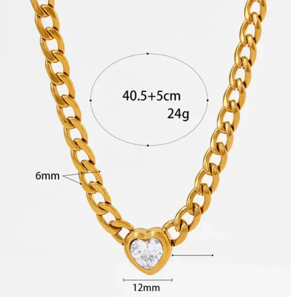 PVD Coated Real Gold Plated 16K Gold White Gold Plated Gold Plating Heart Shape 304 Stainless Steel Simple Style Waterproof Non Tarnish Bracelets Earrings Necklace