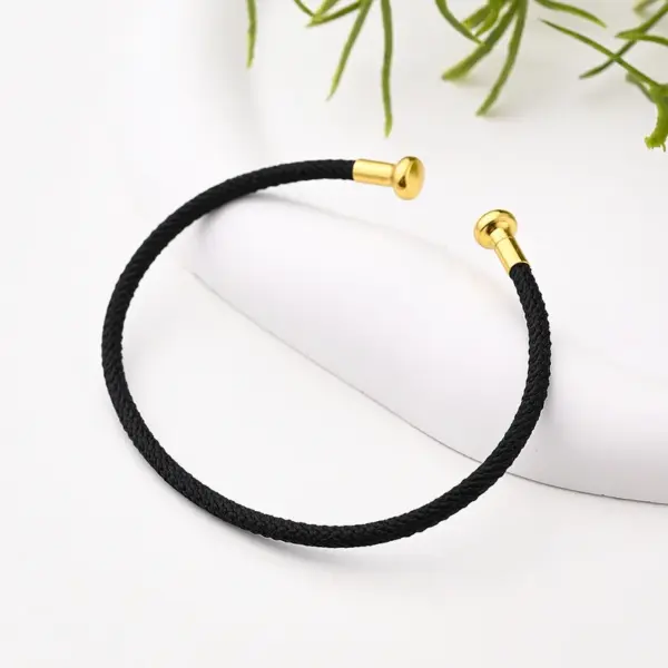 Wholesale Nylon Copper 18K Gold Plated Handmade Plating Multicolor Simple Solid Color Adjustable Bracelet