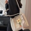 Wholesale Vacation Seaside Woven Straw Bag Women's Large Capacity 2025 New Rattan Satchel Shoulder Bag Commuter Tote Bag
