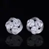 Fashion Flower Diamond Copper Artificial Gemstones Earrings