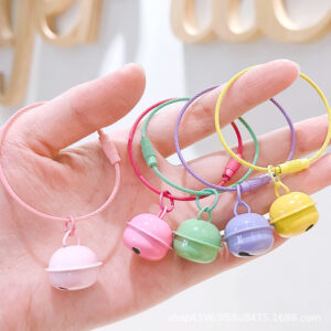 Wholesale DIY Color Bell Keychain Candy Color Paint Traveller Student School Bag Pendant Small Gift Doll Hanging Ornaments