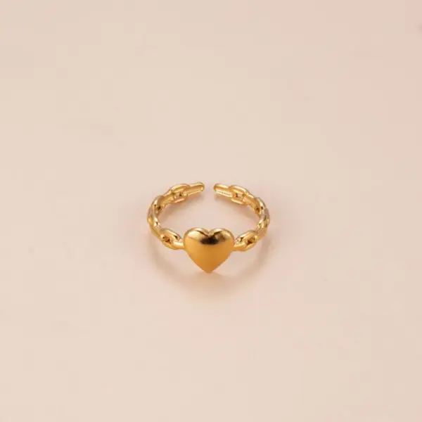 Wholesale PVD Coated Heart Shape Eye Snake 304 Stainless Steel Punk Waterproof Non Tarnish Open Ring