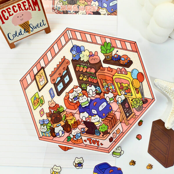 Wholesale New Poem Pomelo 2.0 Cute Scene Decoration Decompression Microscale Scene 2.5D Fun Landscaping Sticker Refrigerator Sticker