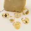 Wholesale PVD Coated 14K Gold Real Gold Plated Devil'S Eye 304 Stainless Steel Fashion Waterproof Non Tarnish Open Ring