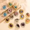 Wholesale 1 Pair Vintage Style French Style Heart Shape Plating 304 Stainless Steel Ear Studs
