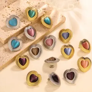 Wholesale 1 Pair Vintage Style French Style Heart Shape Plating 304 Stainless Steel Ear Studs