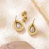 304 Stainless Steel Glass Water oplets Ion Plating (IP) Artificial Rhinestones 18K Gold Plated Vintage Style French Style Classic Style Waterproof Non Tarnish Inlay Multicolor-Golden Yellow Ear Studs