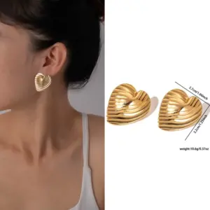 Striped Heart-Shaped Earrings