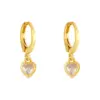 Wholesale Fashion Heart Copper Artificial Gemstones Copper Earrings
