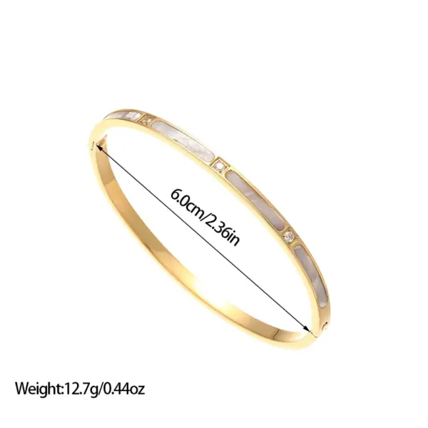 Fashionable Geometric Splicing Titanium Steel Bracelet 18K Gold Plated Women's High-End Non-Fading lished Hand Aessory