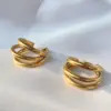 Wholesale 1 Pair Retro Simple Style C Shape Plating Titanium Steel Ear Studs