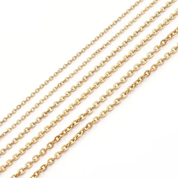 Wholesale PVD Coated 18K Gold Plated Geometric Titanium Steel Fashion Waterproof Non Tarnish Necklace