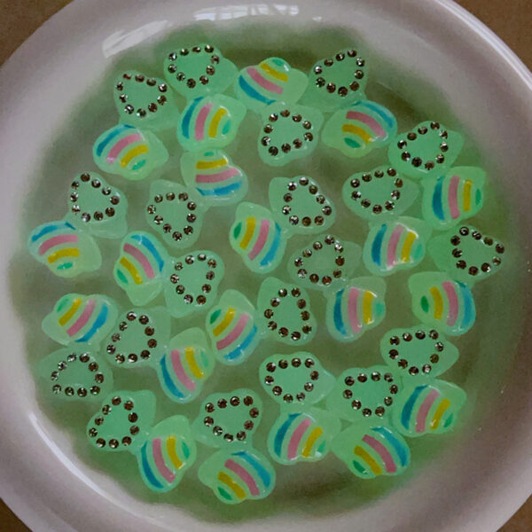 Wholesale Glow-in-the-dark rainbow bow straight beaded necklace