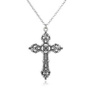 Wholesale European and American Baroque Cross Vintage Bohemian 1980 Madonna Pendant Gothic Necklace