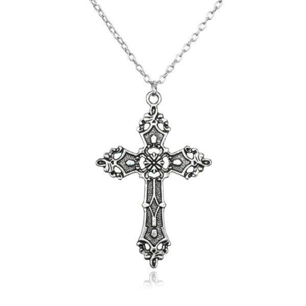 Wholesale European and American Baroque Cross Vintage Bohemian 1980 Madonna Pendant Gothic Necklace