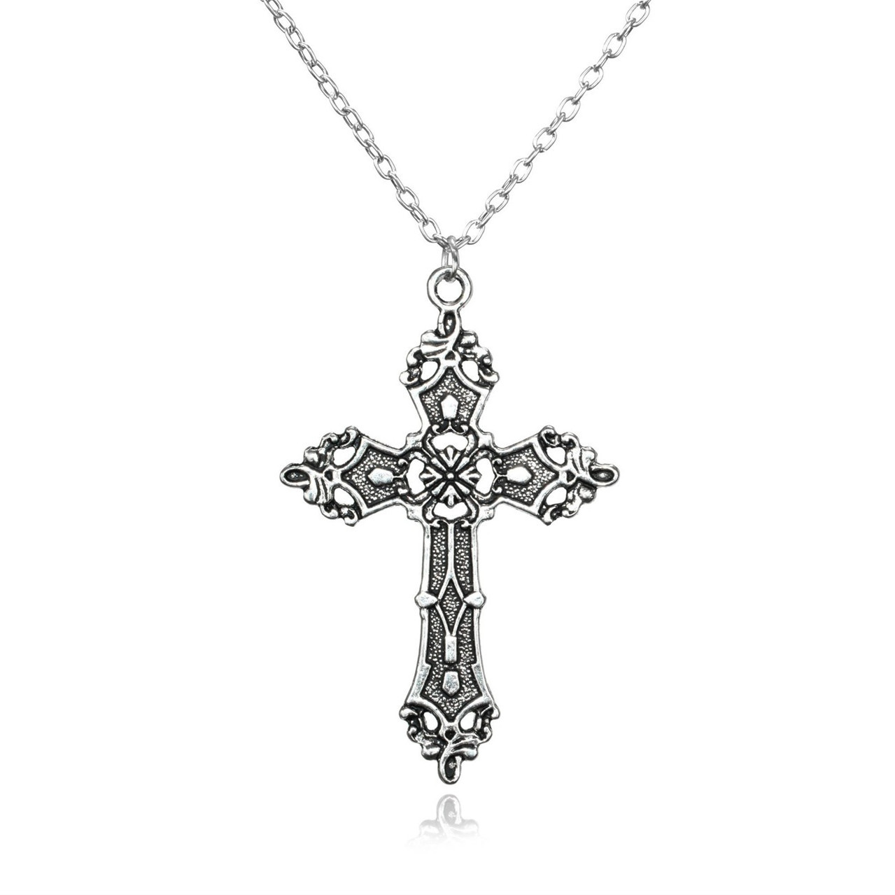 Wholesale European and American Baroque Cross Vintage Bohemian 1980 Madonna Pendant Gothic Necklace