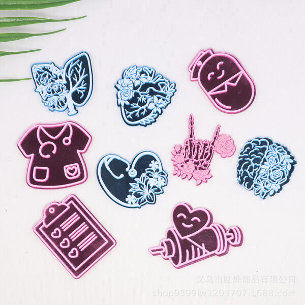 Wholesale Pink and blue double-mirror skull organ acrylic