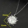 Wholesale Jewelry Retro Sun 201 Stainless Steel 18K Gold Plated Plating Stainless Steel Necklaces