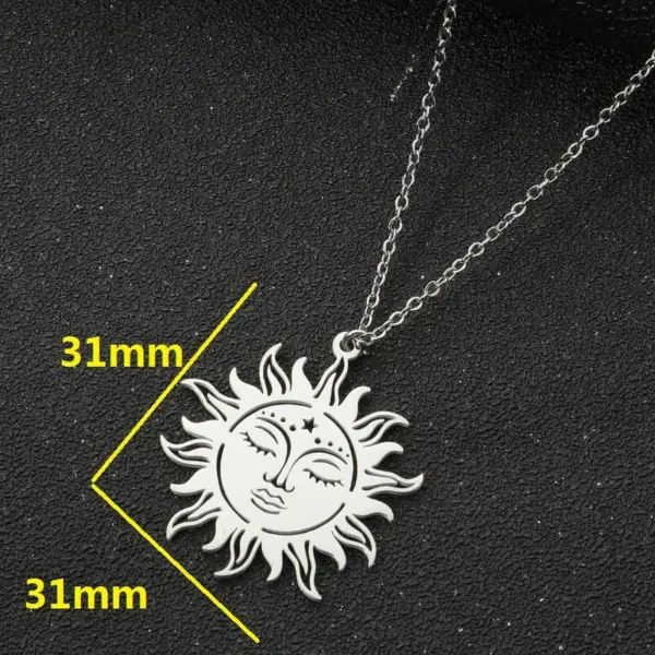 Wholesale Jewelry Retro Sun 201 Stainless Steel 18K Gold Plated Plating Stainless Steel Necklaces