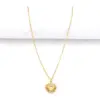 Wholesale Elegant Hollow Heart Shaped Pendant Necklace Stainless Steel O Link Women's Jewelry Casual Classic Style Gold Silver Color