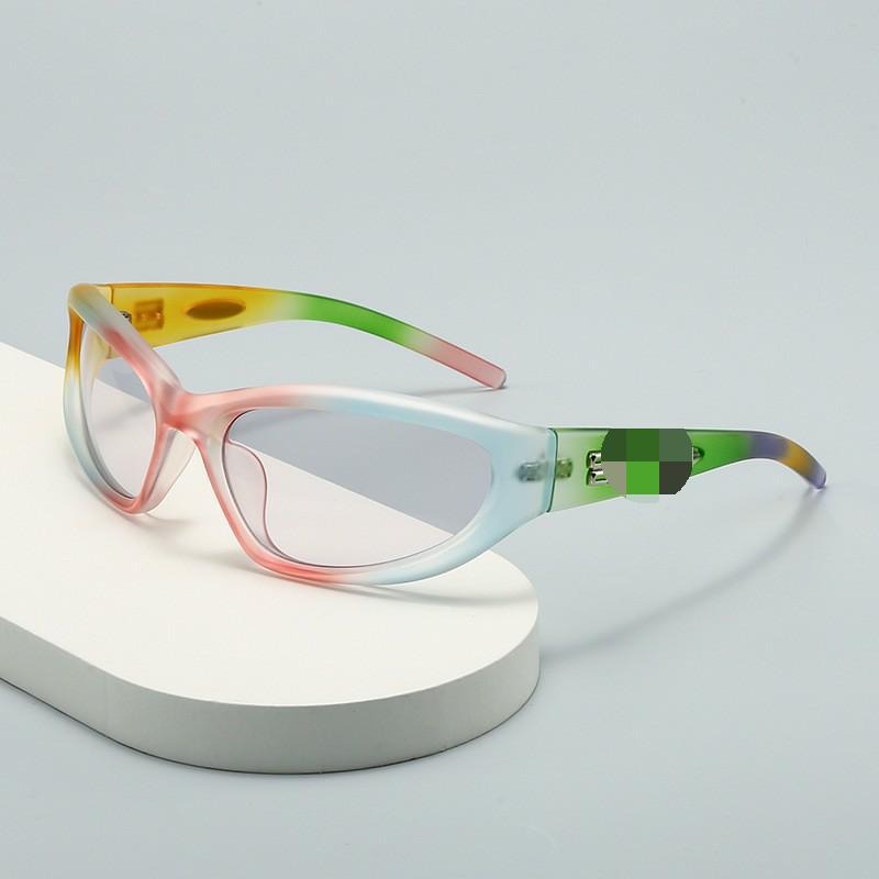 Wholesale 2024 New Candy Color Pink Green GM Sunglasses Women's Y2K Large Frame Srts High-end Slim Outdoor Sunglasses