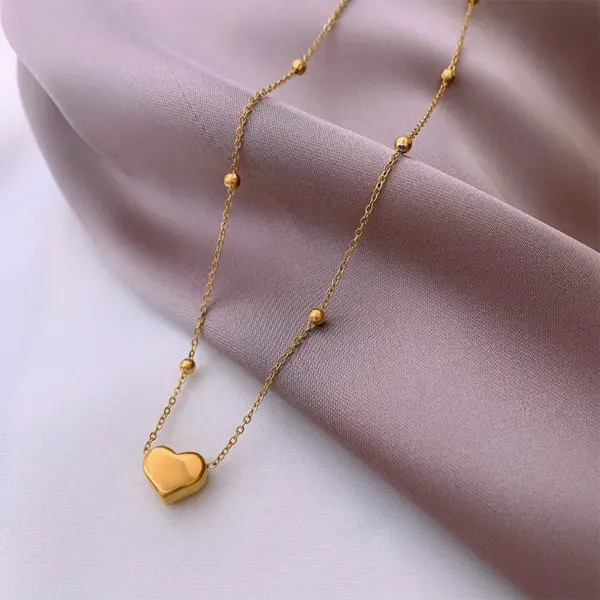 Titanium Steel Simple Style Heart Shape Plating Necklace