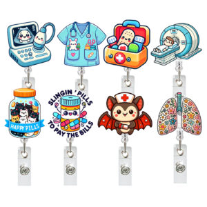 Wholesale New Acrylic Medicine Box Lung Instrument Retractable Rotating Doctor Nurse Retractable Badge Scroll Certificate Easy Pull Buckle