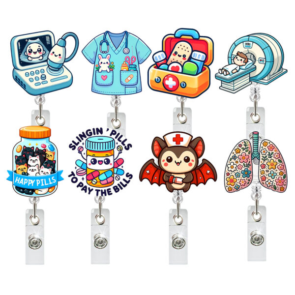 Wholesale New Acrylic Medicine Box Lung Instrument Retractable Rotating Doctor Nurse Retractable Badge Scroll Certificate Easy Pull Buckle