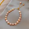 Elegant Round Rhinestones Imitation Pearl Alloy Freshwater Pearl Wholesale Bracelets