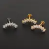 Simple Style Geometric Stainless Steel Zircon Ear Studs 1 Piece