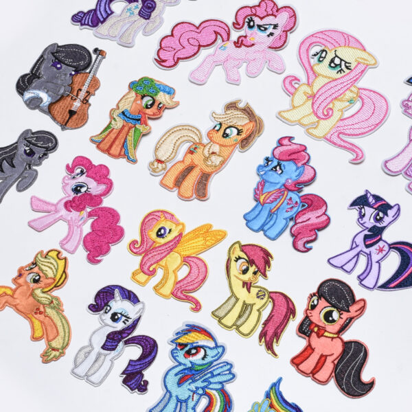 Wholesale Cartoon Embroidered Rainbow Cute Pony Series Fabric Applique