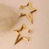 Wholesale 1 Pair Modern Style Simple Style Irregular Star Polishing Plating 304 Stainless Steel Imitation Gold Rack Plated Ear Studs